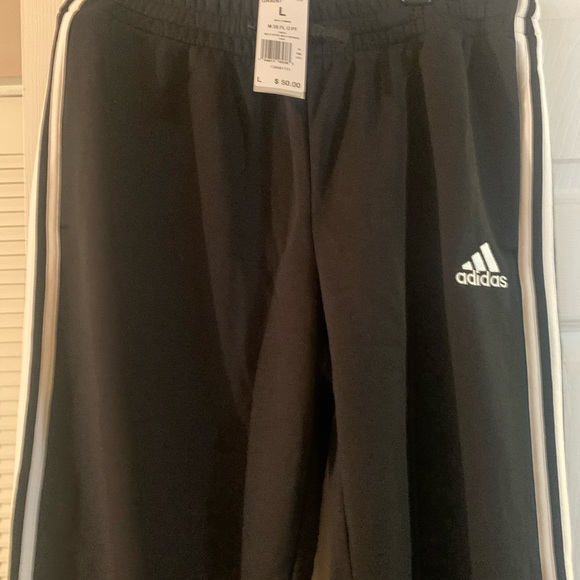 ADIDAS BLACK AND NAVY BLUE SWEAT PANTS, Size Each are a size large, Never worn. - Picture 6 of 9